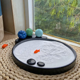 AOVOA Japanese Zen Garden Kit with 3 Zen Sand Spheres, Zen Decor and Meditation Accessories for Home & Office, Zen Sandbox for Relaxation and Meditation