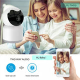 AOVOA Baby Monitor - 2K Ultra HD Video Baby Monitor with Camera and Audio - Baby Camera Monitor WiFi Smartphone with Night Vision, Video Recording, App Control, Motion Detection/Tracking, 2-Way Audio