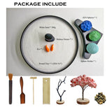 AOVOA Japanese Zen Garden Kit with 3 Zen Sand Spheres, Zen Decor and Meditation Accessories for Home & Office, Zen Sandbox for Relaxation and Meditation