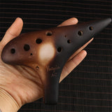 Aovoa Professional 12 Hole Ocarina Ceramic Alto C Ocarina (Brown)