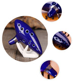 Aovoa Ocarina 12 Hole Alto C with Getting Started Guide Display Stand and Protective Bag (Blue)